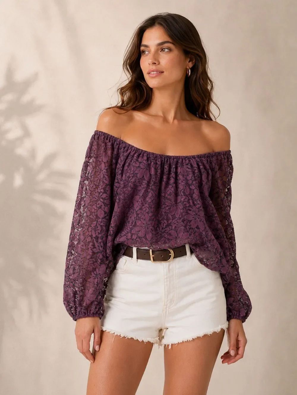 Hollister Burgundy Lace Top Size L